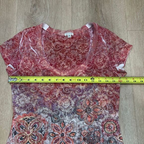 Maurices, Boho Printed Short Sleeve T-Shirt, V-Neckline, Women's Small - Picture 6 of 7